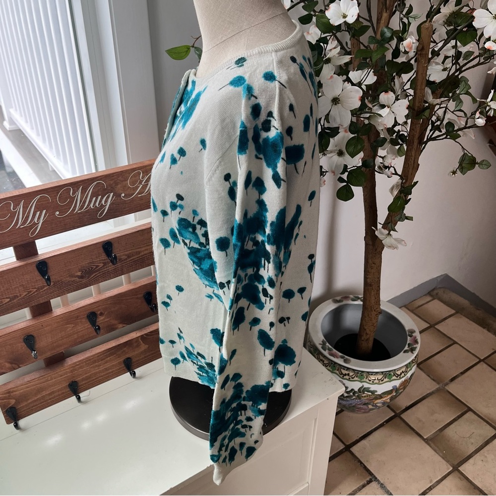 Calvin Klein Abstract Tree Print Cardigan, Size L - Picture 4 of 13